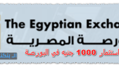 استثمار 1000 جنيه في البورصة