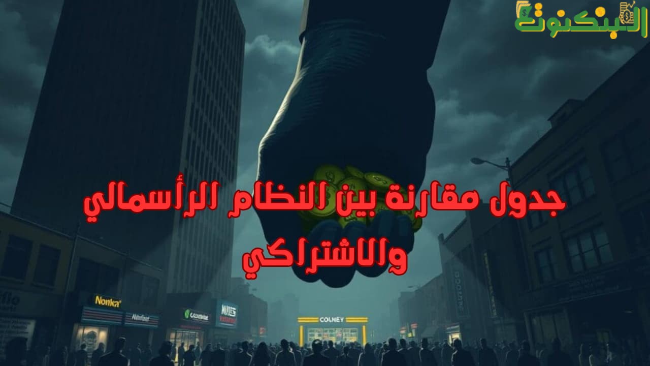 جدول مقارنة بين النظام الرأسمالي والاشتراكي